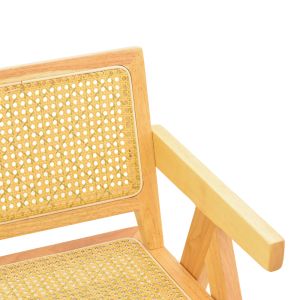 Winslow garden chair made of rubber wood and rattan in a natural shade 51x54x80 cm