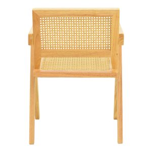 Winslow garden chair made of rubber wood and rattan in a natural shade 51x54x80 cm