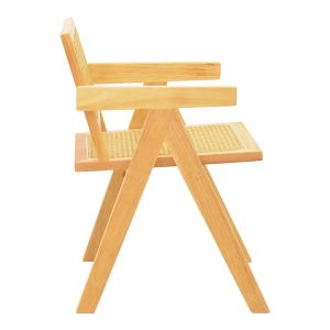 Winslow garden chair made of rubber wood and rattan in a natural shade 51x54x80 cm