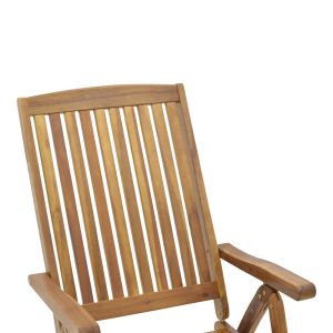 Garden chair Zerco natural solid acacia wood 61x65x110cm