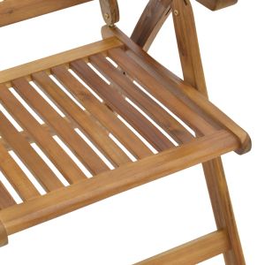 Garden chair Zerco natural solid acacia wood 61x65x110cm