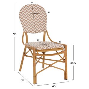 Garden chair aluminum textile color beige-white 46x56x95hcm Hm5927,03