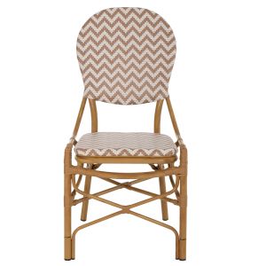 Garden chair aluminum textile color beige-white 46x56x95hcm Hm5927,03