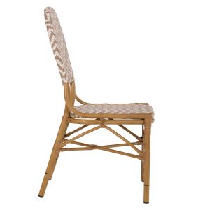 Garden chair aluminum textile color beige-white 46x56x95hcm Hm5927,03