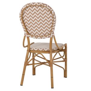 Garden chair aluminum textile color beige-white 46x56x95hcm Hm5927,03