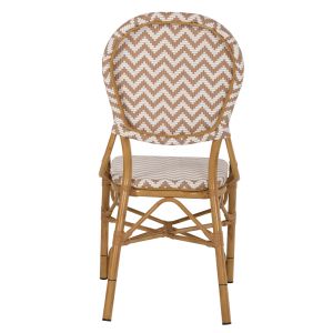 Garden chair aluminum textile color beige-white 46x56x95hcm Hm5927,03