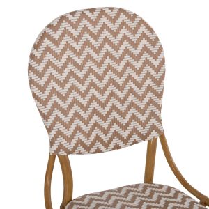 Garden chair aluminum textile color beige-white 46x56x95hcm Hm5927,03