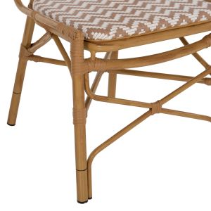 Garden chair aluminum textile color beige-white 46x56x95hcm Hm5927,03