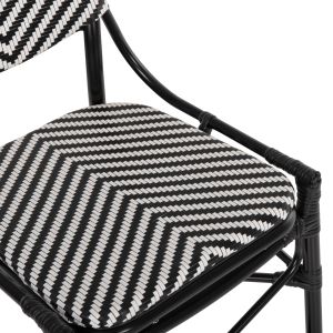 Garden chair aluminum-textile color black-white 46x56x95hcm Hm5927,01
