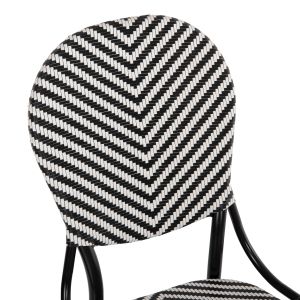 Garden chair aluminum-textile color black-white 46x56x95hcm Hm5927,01