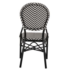 Garden chair aluminum-textile color black-white 46x56x95hcm Hm5927,01
