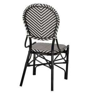 Garden chair aluminum-textile color black-white 46x56x95hcm Hm5927,01