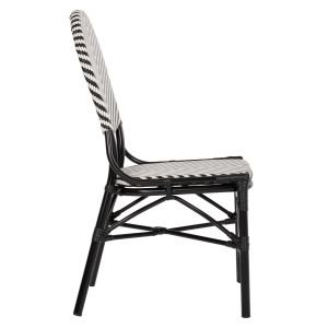 Garden chair aluminum-textile color black-white 46x56x95hcm Hm5927,01