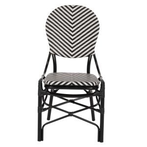 Garden chair aluminum-textile color black-white 46x56x95hcm Hm5927,01