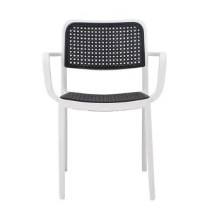Garden chair Olesia white with charcoal color 56x43x81cm