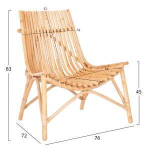 Garden chair made of natural rattan 51x67x96hcm Hm9812,01