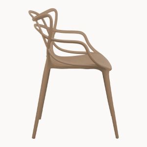 Garden chair made of polypropylene Fl15 with UV protection, beige color 54x56x83cm