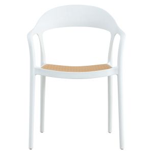Polypropylene garden chair Hm5935,01 white-beige 57x53x81hcm