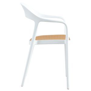 Polypropylene garden chair Hm5935,01 white-beige 57x53x81hcm