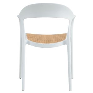 Polypropylene garden chair Hm5935,01 white-beige 57x53x81hcm