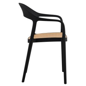 Polypropylene garden chair Hm5935,02 black with beige seat 57x53x81hcm