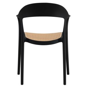 Polypropylene garden chair Hm5935,02 black with beige seat 57x53x81hcm