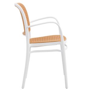 Polypropylene garden chair Hm5938.01 white/beige 56x52.5x85.5hcm
