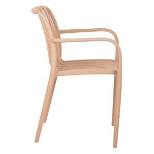 Polypropylene garden chair Hm5940.03 cappuccino color 45.5x56.5x80.5hcm
