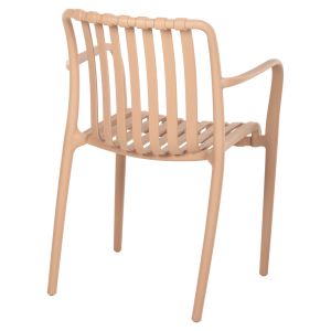 Polypropylene garden chair Hm5940.03 cappuccino color 45.5x56.5x80.5hcm