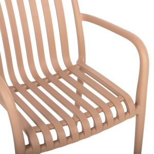 Polypropylene garden chair Hm5940.03 cappuccino color 45.5x56.5x80.5hcm