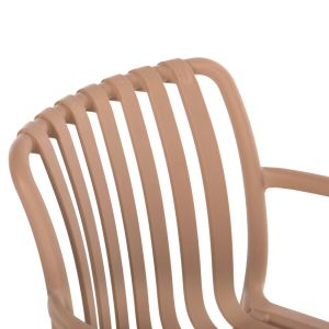 Polypropylene garden chair Hm5940.03 cappuccino color 45.5x56.5x80.5hcm