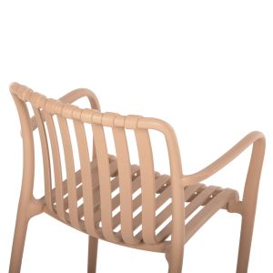 Polypropylene garden chair Hm5940.03 cappuccino color 45.5x56.5x80.5hcm