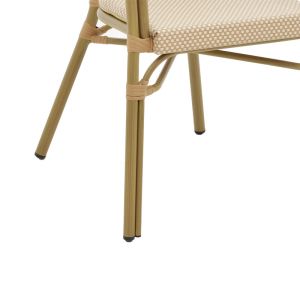 Garden chair with armrests Elyza material beige Textilene with aluminum golden legs 57x62x84cm