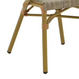 Градински стол с подлакътници Isaia сив Textilene черен алуминий 57x57x83cm