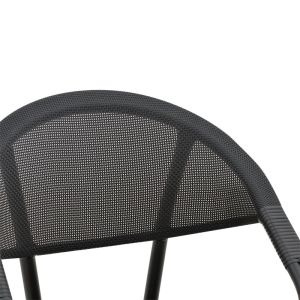 Garden chair with armrests Isaia black Textilene black aluminum 57x57x83cm