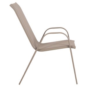 Garden chair with armrests Leon champagne, metal frame, champagne textile 54x70x93cm Hm5000,04