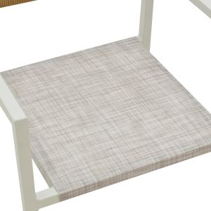 Garden chair with armrests Savor natural rattan and white aluminum 55x58x83cm