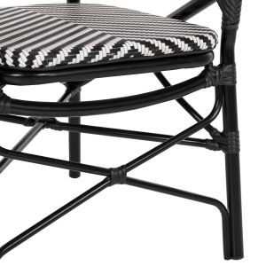 Garden chair with armrests aluminum - textile color black-white 56x59x94.5hcm Hm5928.01