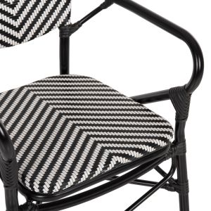 Garden chair with armrests aluminum - textile color black-white 56x59x94.5hcm Hm5928.01