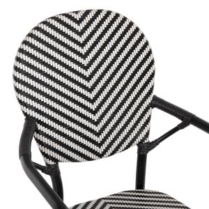 Garden chair with armrests aluminum - textile color black-white 56x59x94.5hcm Hm5928.01