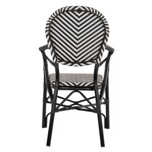 Garden chair with armrests aluminum - textile color black-white 56x59x94.5hcm Hm5928.01