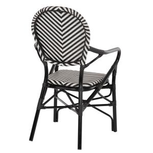Garden chair with armrests aluminum - textile color black-white 56x59x94.5hcm Hm5928.01