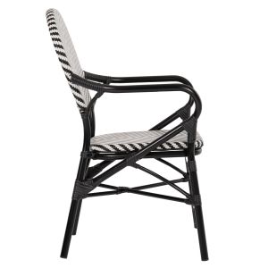 Garden chair with armrests aluminum - textile color black-white 56x59x94.5hcm Hm5928.01
