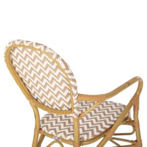 Garden chair with armrests aluminum-textile color beige-white 55x58x95hcm Hm5928,03