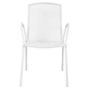 Garden chair with armrests metal white 54x62x89 cm Hm5005.02
