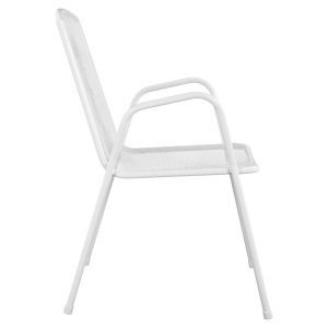 Garden chair with armrests metal white 54x62x89 cm Hm5005.02
