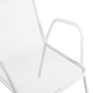 Garden chair with armrests metal white 54x62x89 cm Hm5005.02
