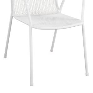 Garden chair with armrests metal white 54x62x89 cm Hm5005.02