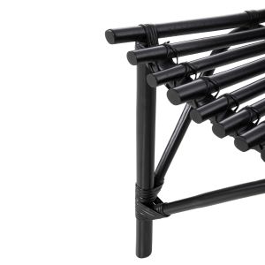 Garden chair/armchair Cellion natural rattan in black color 76x72x83hcm Hm9812,02