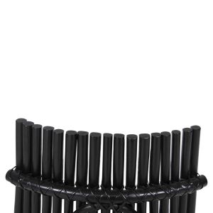Garden chair/armchair Cellion natural rattan in black color 76x72x83hcm Hm9812,02